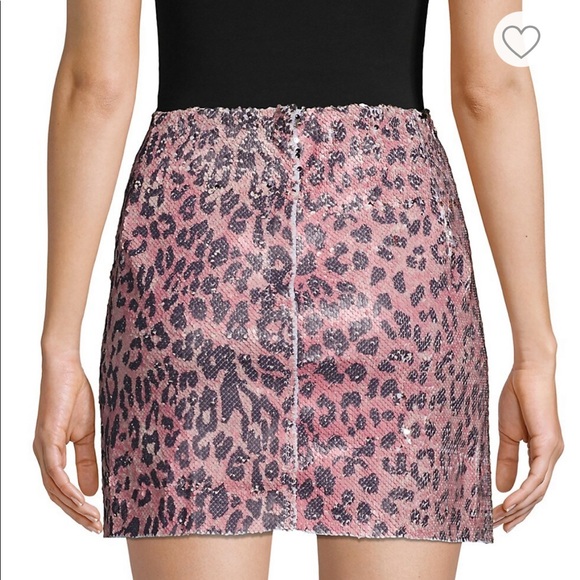 Free People Cheetah-Print Sequin Mini Skirt - Picture 2 of 3